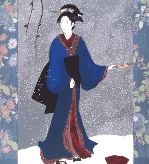 フジコ・ヘミングの絵画作品　タイトルは、日本の女（ストックホルム）